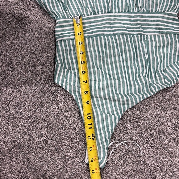 Francesca’s Sloane Striped One Shoulder Midi Dress High Low Linen Cotton Size XS - Picture 12 of 15